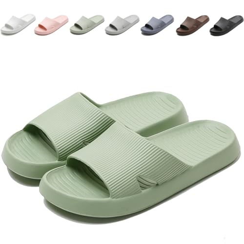 Anmerl Badelatschen für Herren und Damen - Rutschfeste Schnell Trocknender Badeschlappen, Weiche & Ultraleichte Hausschuhe Badeschuhe Sandalen für Sommer, Innen/Außen