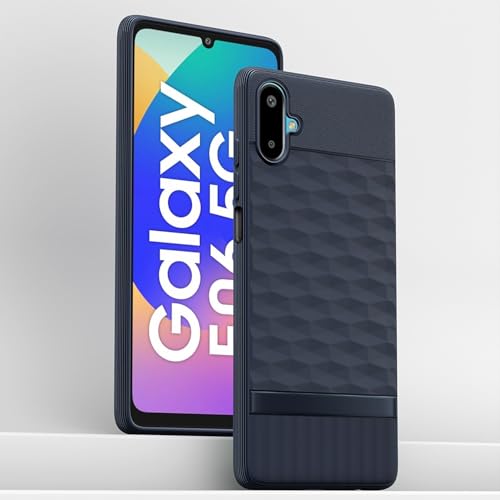 Image of Pikkme Back Cover for Samsung Galaxy F06 5G / Samsung Galaxy M06 5G Camera Protection 3D Hexa Cube Design Silicone Protective Bumper Case (Blue)
