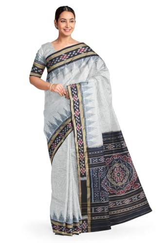 Image of Sambalpuri Cotton Saree of Odisha Ikkat Orissa Traditional Handloom Sari | Bomkai | Pata | Nuapatana | sambalpuri saree | khandua patta sare | without Blouse JH993