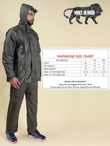 Image of Rupa mens Rupa Rainwear for Men, Waterproof Nylon Blended Rain Jacket with Pants and Carry Bag,Pack of 1