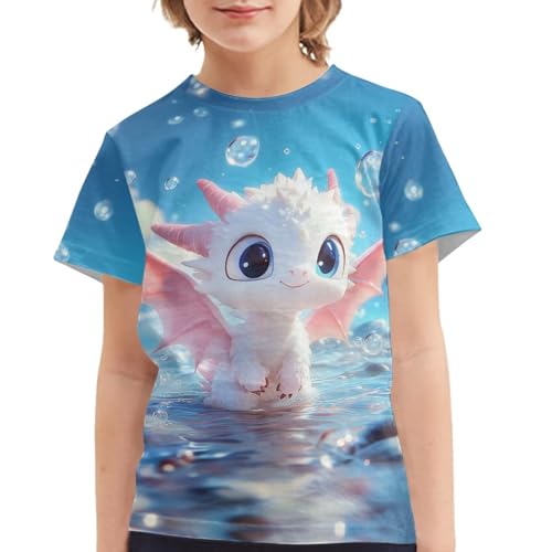 Image of Xhuibop Kids Tshirts Girls Boys 3-16 Years Summer Clothes for Teens Loose Fitting Tops