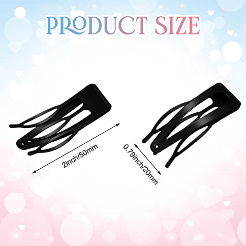 32 Pieces Snap Hair Clips For Women, 3 Prong Clips For Hair, Double Grip Hair Clips Metal Snap Clips, Hair Comb Clips Snap Hair Barrettes For Women Girls Hair Accessories (Rose Gold, Black) #TOP1