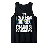 Il suo caos degli uomini gemelli qui intorno Twin Dad Canotta...