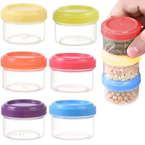 6PCS Plastic Mini Storage Containers with Lids Small Tupperware for Food Crafts & Miscellaneous Storage