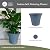 The HC Companies Sedona Round Self-Watering Pot - Lightweight Self Care Planter - Plastic Planter for Herbs & More - Durable Plant Pots for Indoor Plants & Outdoor Plants (12" Dusty Teal, Pack of 2)