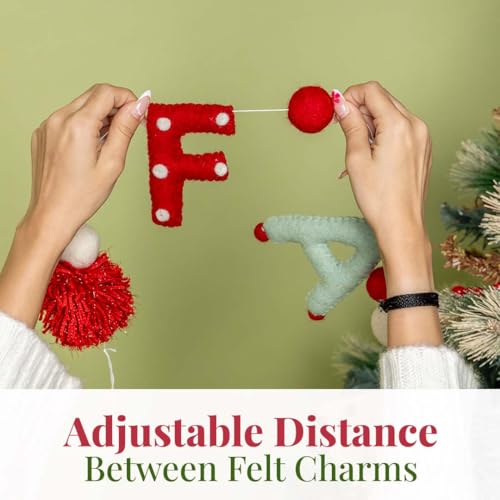 Image of Folkulture Christmas Garland for Mantle Decorations, 72 Inches Wool Felt Ball Garland for Xmas Party, Holiday Home Decor & Wall Decorations, Easy to Hang Garland Christmas Decor (Falala)