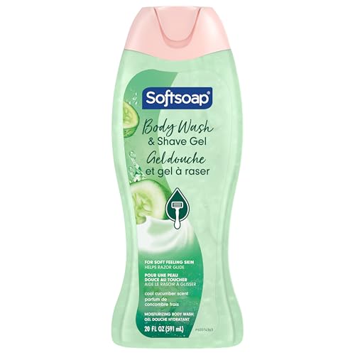 Softsoap Moisturizing Body Wash and Shave Gel, Cool Cucumber Scent, 20 fl oz Bottle