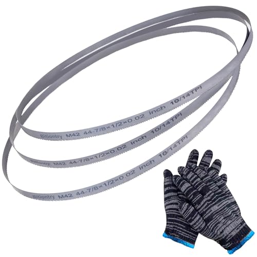Dimensioni: 112 cm. 1,27 cm. Lame per sega a nastro 44-7/8 da 0,1 cm in acciaio bimetallico M42 ad alta velocità di alta qualità con resistenza al calore e saldatura.