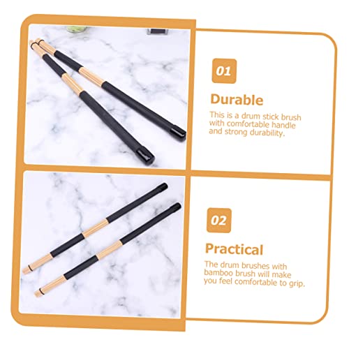 3 pares de baquetas portátiles para batería negra miniatura 2