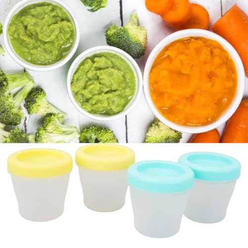 Recipientes de Alimentos para Crianças de Grau Alimentício PP 150ml Com Vedação Dupla, Escala Transp
