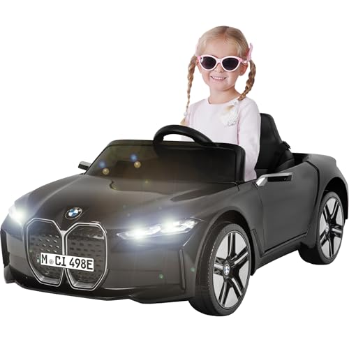 Actionbikes Motors Kinder Elektroauto BMW i4 | 2.4 Ghz Fernbedienung - Lizenziert - Kinderauto elektrisch - Elektrofahrzeuge - Spielzeugauto - Auto für Kinder ab 3 Jahre (BMW i4 Schwarz)