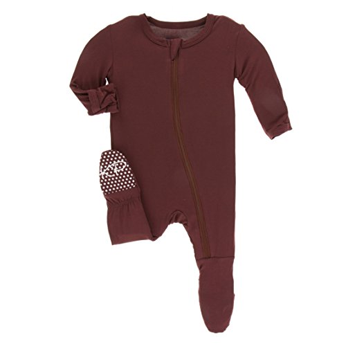 Image of KicKee Pants Print Footie with Zipper, Fitting Long Sleeve Pajama Baby Bodysuit, Ultra Soft Everyday One Piece Loungewear