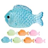 BESPORTBLE 8Stücke Mini Harzfischfiguren Kunstharz Dekoration Niedliche Fischmodelle Für DIY Ozeanszenen Farben Je Langlebig
