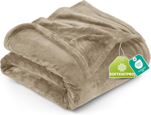 Image of Utopia Bedding Fleece Blanket Twin Size Camel 300GSM Luxury Anti-Static Fuzzy Soft Microfiber Bed Blanket (90x66 Inch)