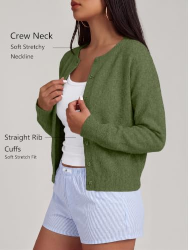 Image of Trendy Queen Cropped Cardigan Sweaters for Women Fall Fashion Clothes 2026 | Lightweight Knit Button-Down, Y2K Open-Front Layering Piece for Fall, Spring & Office Wear