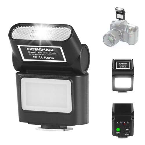 PIOENIMAGE Mini Camera Flash Speedlite with Video Light, Flash for Camera - image 1