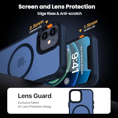 Coque iPhone 12 et 12 Pro compatible MagSafe bleue mate fine - 6