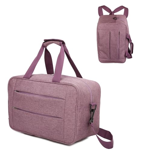 RAYKONG Bolsa de Cabina Convertible en Mochila 40x20x25cm Ryanair 10kg Equipaje de Mano Bolso Mochila de Cabina Vueling(Cab2-Conver-Morado)