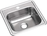Elkay D115151 Dayton Single Bowl Drop-in Stainless Steel Bar Sink 15 x 15 with 2' Drain Hole