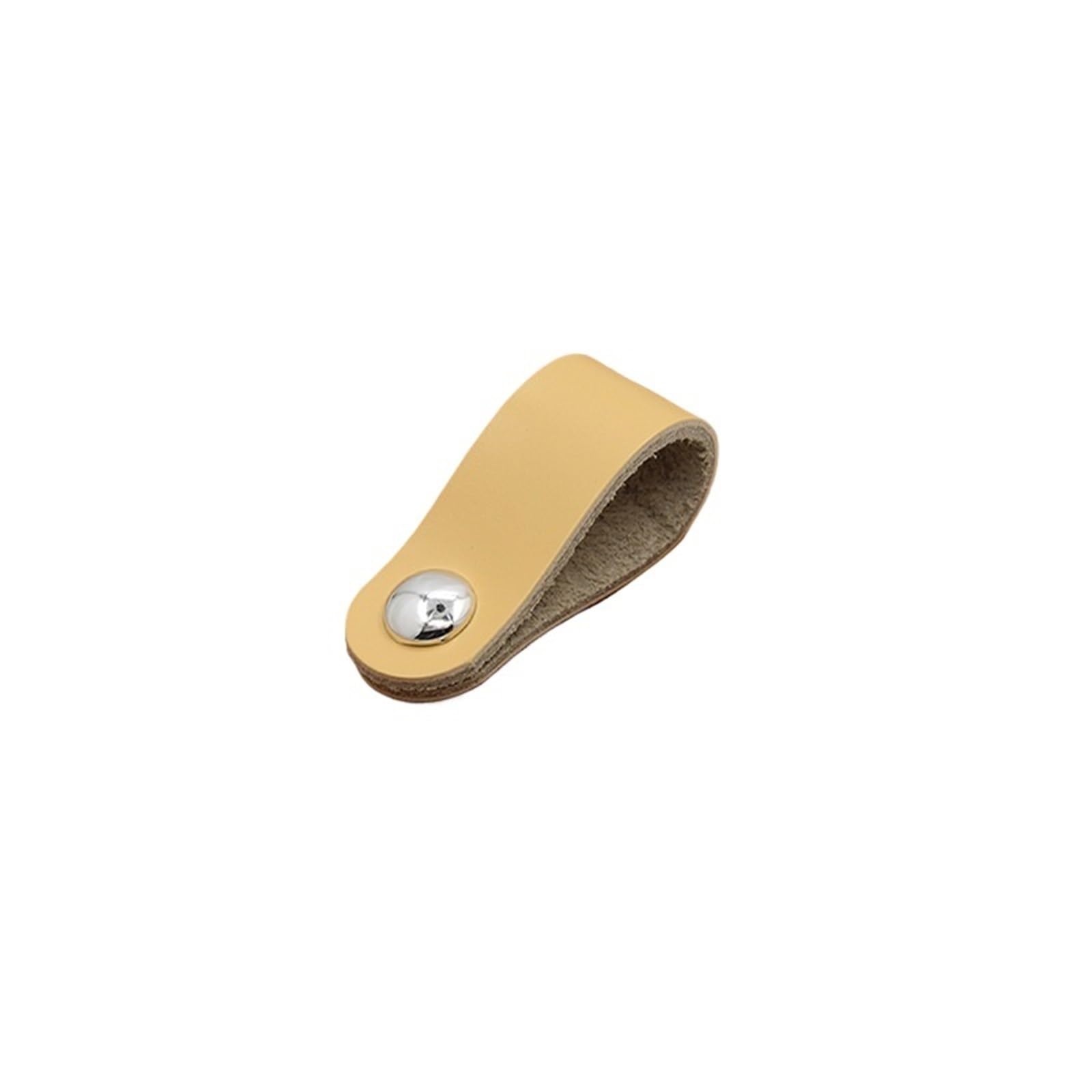 CQAHDSEVF Leather Drawer Pulls, Leather Drawer Pull Handles Multicolor 96/128mm for Cabinet Wardrobe(Flesh-Chrome)