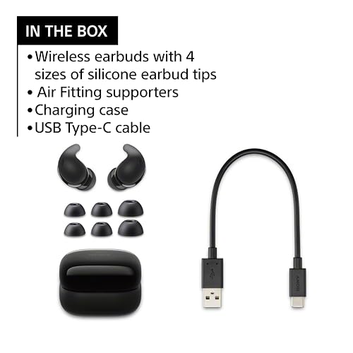 Image of Sony LinkBuds Fit Truly Wireless Noise Canceling Earbud Headphones, Small & Light with Newly Developed Air Fitting Supporters, Black
