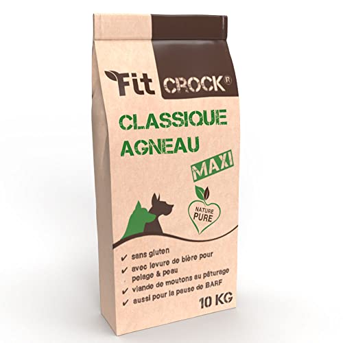 cdVet Fit-Crock Hundefutter trocken Classic Lamm Maxi 10 kg, glutenfrei