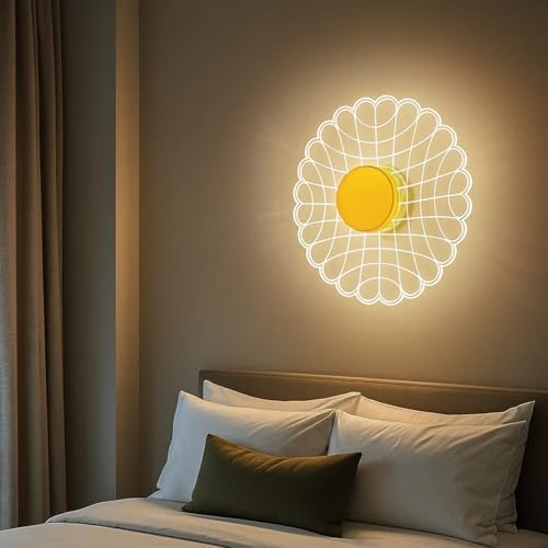 Image of Lamp master Luxury Round Nest 3-Color LED Wall & Ceiling Light | Geometric Acrylic Lamp with Antique Gold Finish | Home Decorative Light, Modern Interiors Wall lamp for Living Room, Bedroom, Bedside
