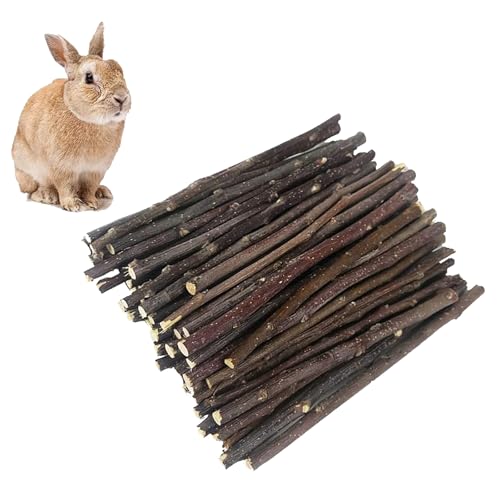 Rynvarl 300g Juguete para Masticación de Roedores – Palitos de Madera de Manzana Natural para Conejos, Hámsters, Cobayas, Chinchillas, Cuidado Dental, Alivio del Estrés, Sin Aditivos