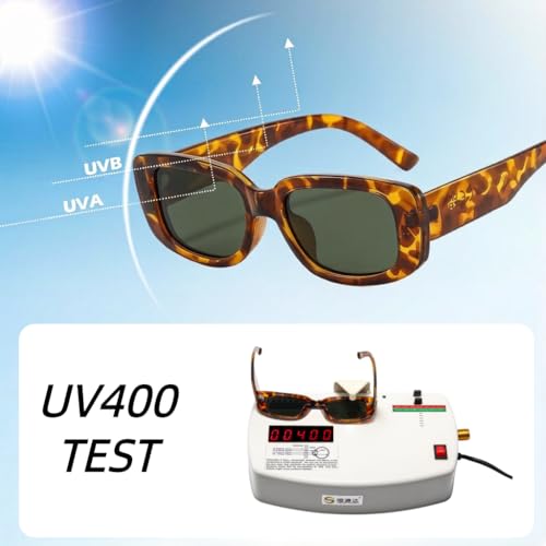 Image of Trendy Rectangle Sunglasses Polarized Women Men Chunky Thick TR90 Frame Shade UV400 TAC Lens Lightweight