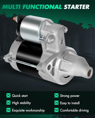 Image of SCITOO Starter Motor 128000-9980 18450N for Kawasaki (UTV) KAF300 Mule 500 /520 /550 286cc KM-21163-2109 ‎0.6kW /12 Volt CW 9-Tooth Pinion