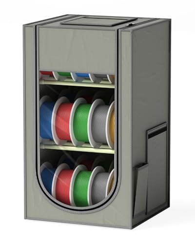 Qurzou 3D Printer Filament Storage Box 30-Roll 3D Printer Filament Storage Hard Fiber and Oxford Cloth Material Water-Proof and dust-Proof for PLA/PETG/ABS/TPU Resin and More 3 Layers for Home Office