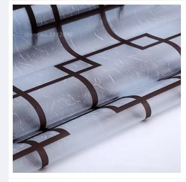 Image of SUNBIRD Window Privacy Film, Decorative Stained Glass Window Film, Frosted Window Tinting Film for Home, House Door Glass ('12 X 78' INCHES, Black Desert)