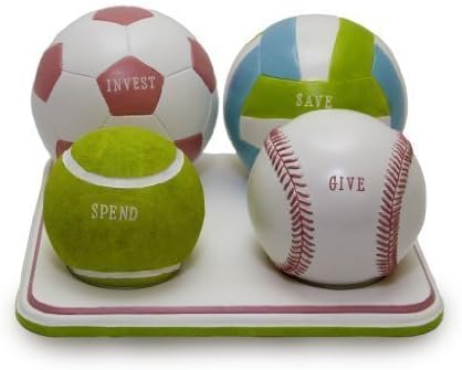 Girls Sport Coin Bank,Teaches Kids to Save, Invest, Give and Spend Money Wisely, Piggy Bank of the Future