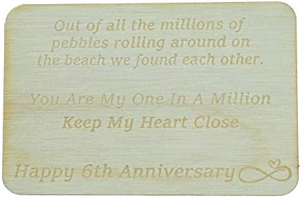 6th Your My One In A Million Gift - 6th Anniversary Metal Heart Pebble Gift -Keep My Heart Close