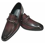 [LIBERAL ISM] ビジネスシューズ メンズ 3E 滑りにくい 防滑 幅広 軽量 雨 撥水 通勤 革靴 紳士靴 レザー 合成皮革 メンズシューズ 25cm 25.5cm 26cm 26.5cm 27cm 28cm (H：ビットスワール ワイン, 日本の靴のサイズ寸法, 大人, 数値, 3_e, 25.5 cm)