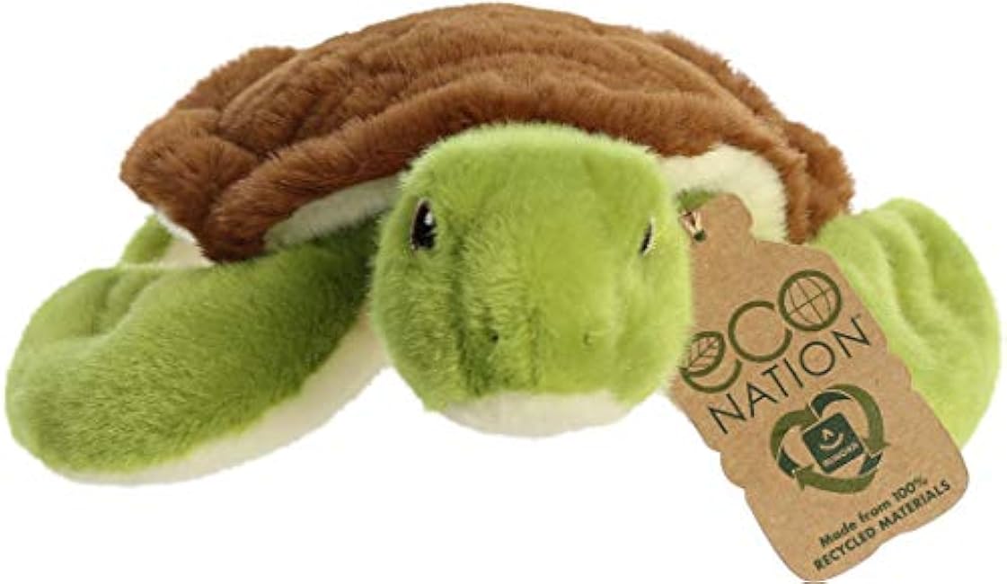 Aurora? Eco-Friendly Eco Nation? Sea Turtle Stuffed Animal - Environmental Consciousness - Recycled Materials - Green 10.5 Inches