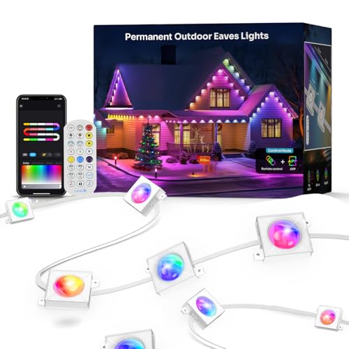 Galental Permanent Outdoor Lights 100FT RGB+IC Eave Lights 72 Scenes