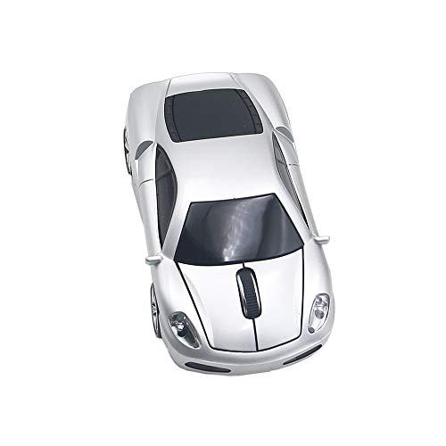 Image of Wireless Mouse Sports Car Mouse USB Computer Mice Optical 2.4GHz with Headlight 1600DPI for PC Laptop MAC (Silver)