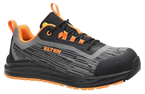 ELTEN HANKO XXNF Black-Orange Low ESD S1PS - Zapatos de Seguridad para Hombre y Mujer, Puntera de Carbono, Ligeros, Transpirables, Naranja, 44 EU