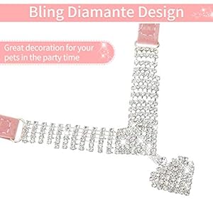 Expawlorer dog collar rhinestone necklace  cute sparkling pet collar for girl dogs and cats soft crystal cat collar neck decoration adjustable for small medium large breed sizes pink s   cucciolini doodles