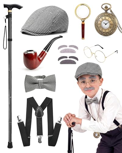 Disfraz Old Man para Niños con Sombrero, Gafas y Chaleco miniatura 1