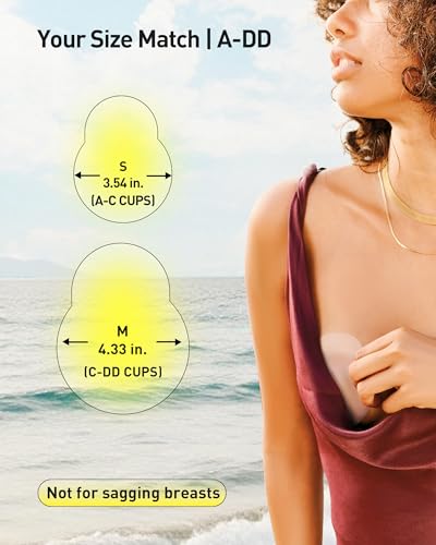 Image of Niidor Nipple Covers for Women with Lifting Seamless Reusable Silicone Breast Petals Round