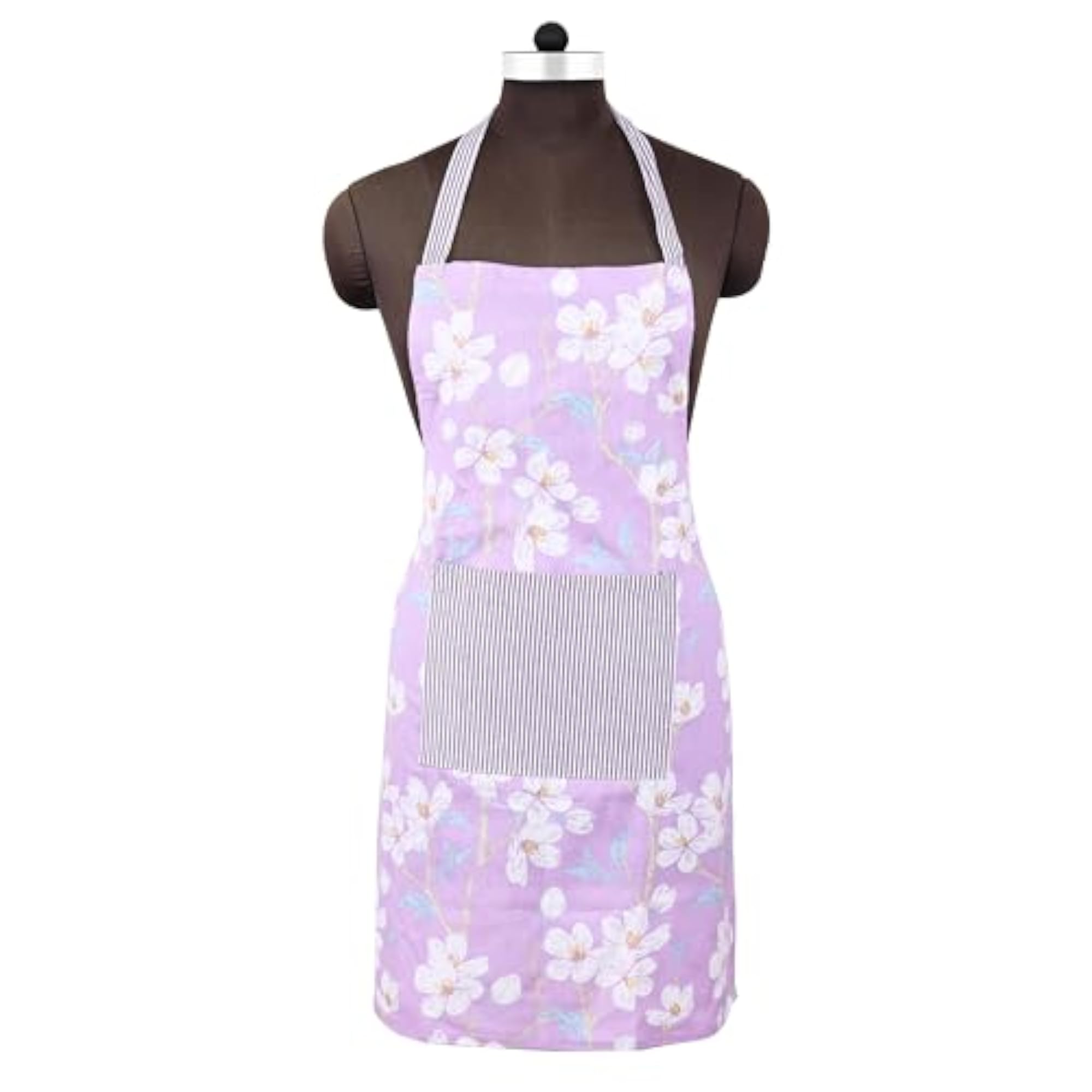 Cotton Kitchen Apron with Pocket, Oven Mitt & Pot Holder Gift Set