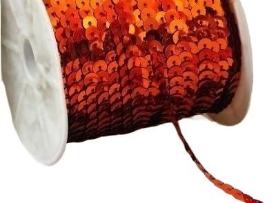 Lamówki cekinowe do szycia Wstążka koronkowa z cekinami 6mm 100Y wielokolorowa(Reddish)