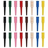 24pcs Cribbage Pegs, Wooden Cribbage Board Pegs Fit 1/8 Inch Holes Replacement Tapered Game Pins Portable Accessories for Traditional Cribbage Board Game (8 Colors)