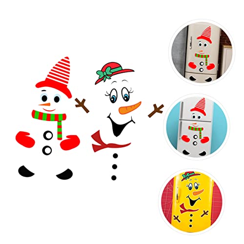 Pegatinas navideñas de muñeco magnéticas para decorar sin dañar superficies 6