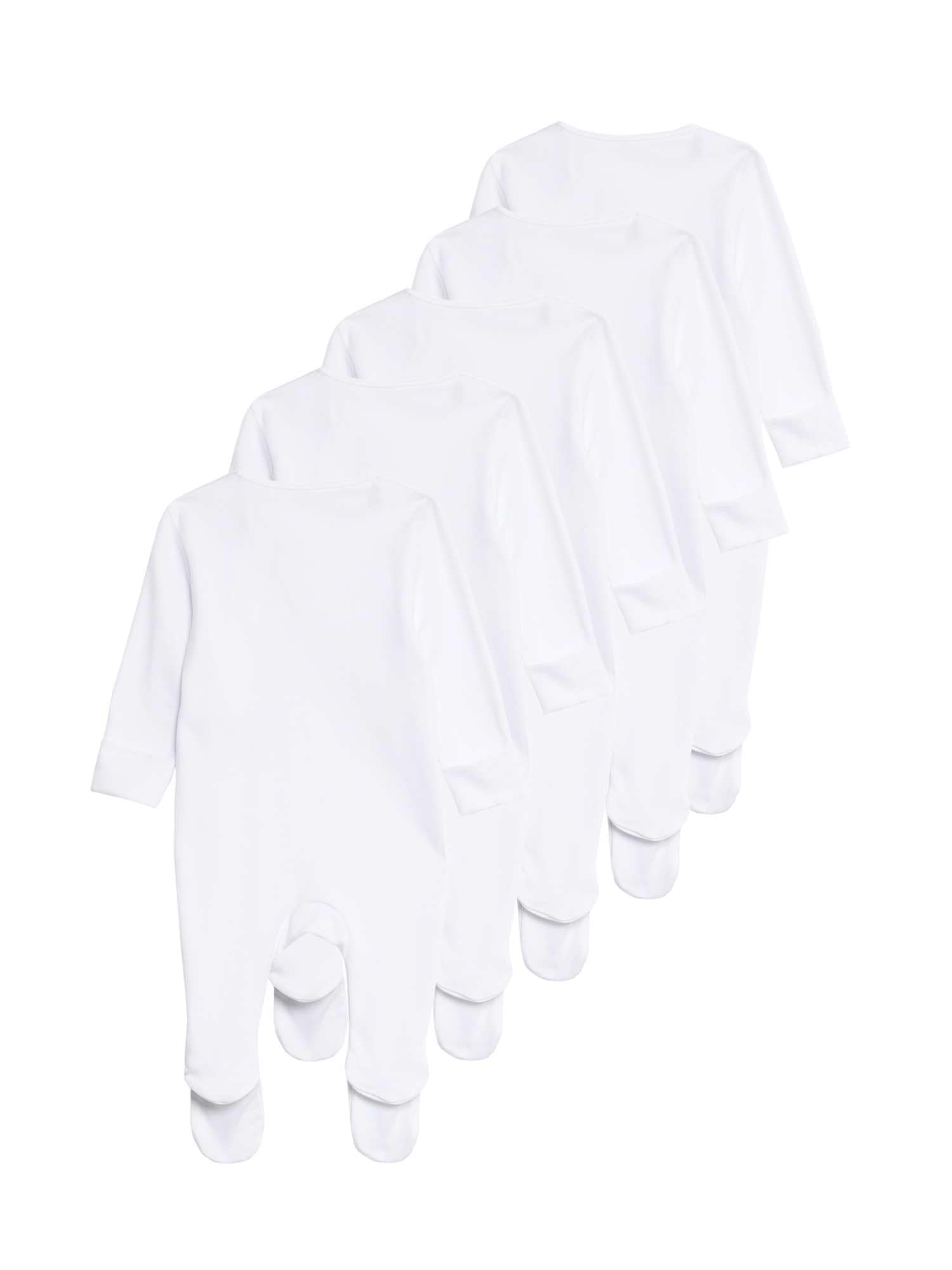 Marks & Spencer Grenouillères Bébé Lot de 5 à Zip Frontal, Mixte Garçon et Fille, 100% Pur Coton, Coupe Standard, avec Moufles Anti-Griffures