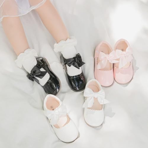 Toddler Girls Mary Jane Dress Shoes Ballet Flats Little Girls Soft Slip-On Bowknot Princess Shoes Wedding Party Casual Walking School Uniform Moccasins Baptism Shoes2