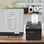 Imprimante thermique Rongta pour reçus, Imprimantes de reçus 80mm, Imprimante POS thermique avec coupeur automatique, support pour tiroir-caisse, USB, série, Ethernet, compatible avec Windows/Mac/Linux
