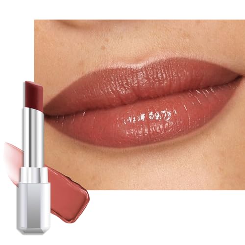 evpct Nude Brown Honey Lipstick Tinted Lip Balm, Moisturizing Tinted Lip Oil Stick Lipstick for Older Women, Sheer Lightweight Hydrating Nourishing Shine Tinted Lip Color Gloss Tint Stain, 08 Raisin